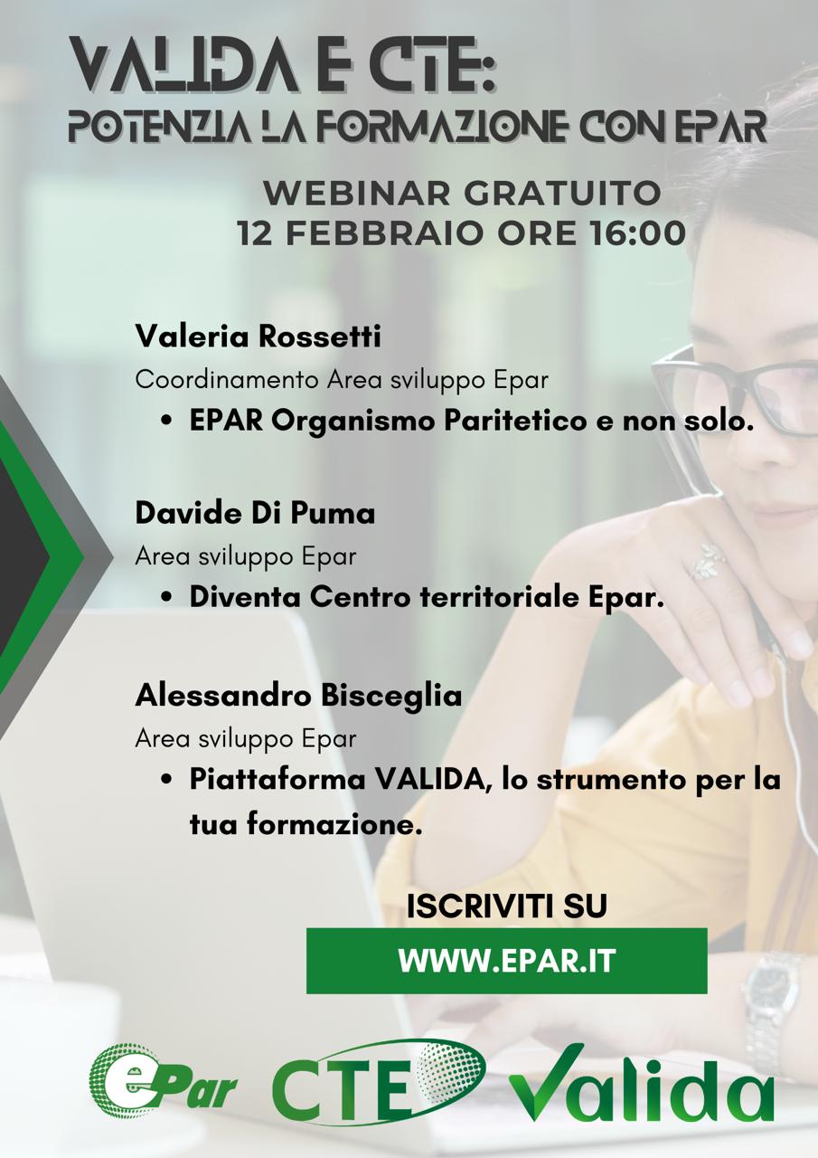 Locandina webinar cte e valida