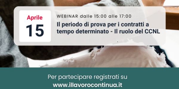 webinar periodo di prova contratti determinati